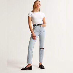 Abercrombie & Fitch Curve Love The Ankle Straight High Rise Jeans 8